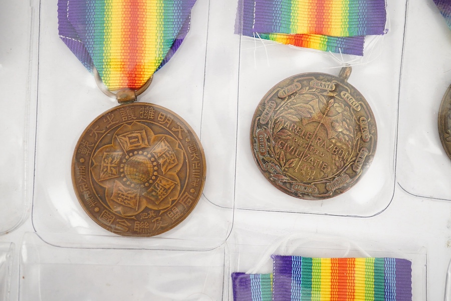 Nineteen First World War allied nations Victory Medals